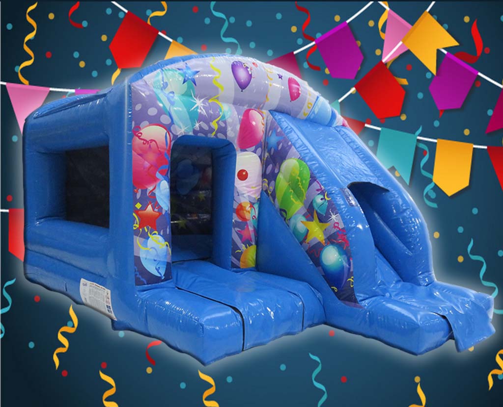 Blue Party combo with slide 12x18ft bouncy castle