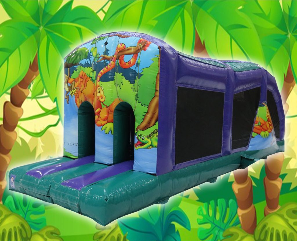 Jungle obstacle course 10x30ft bouncy castle