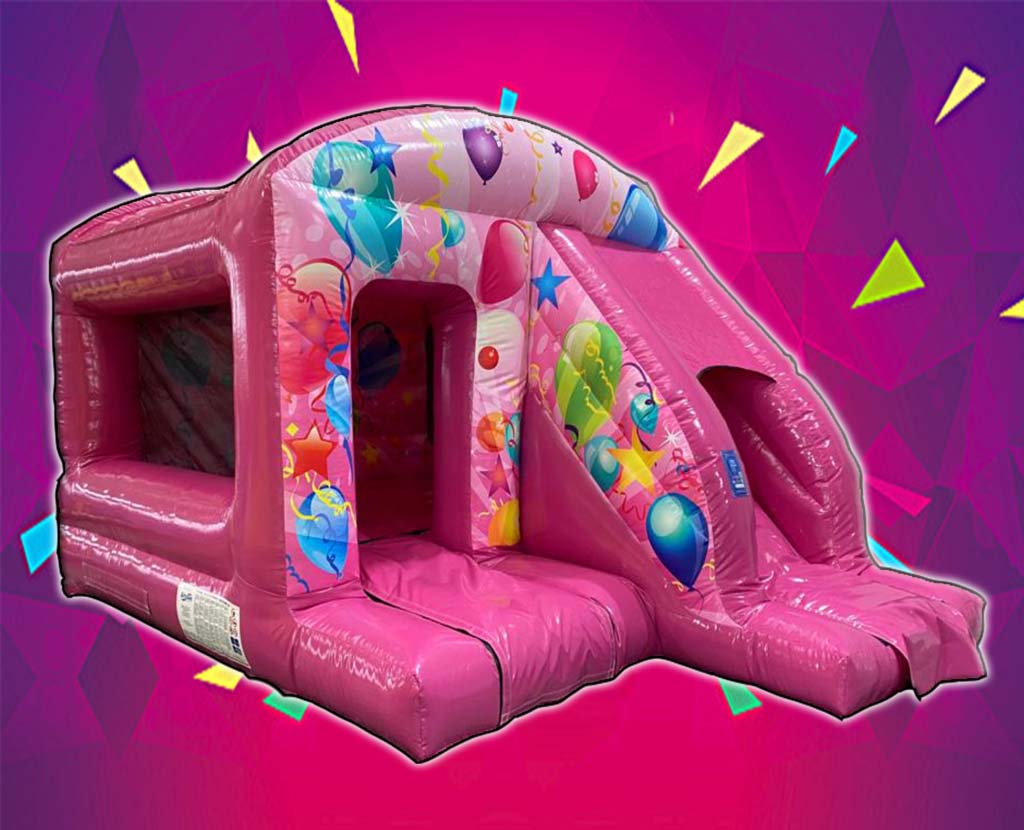 Pink Party combo with slide 12x18ft bouncy castle